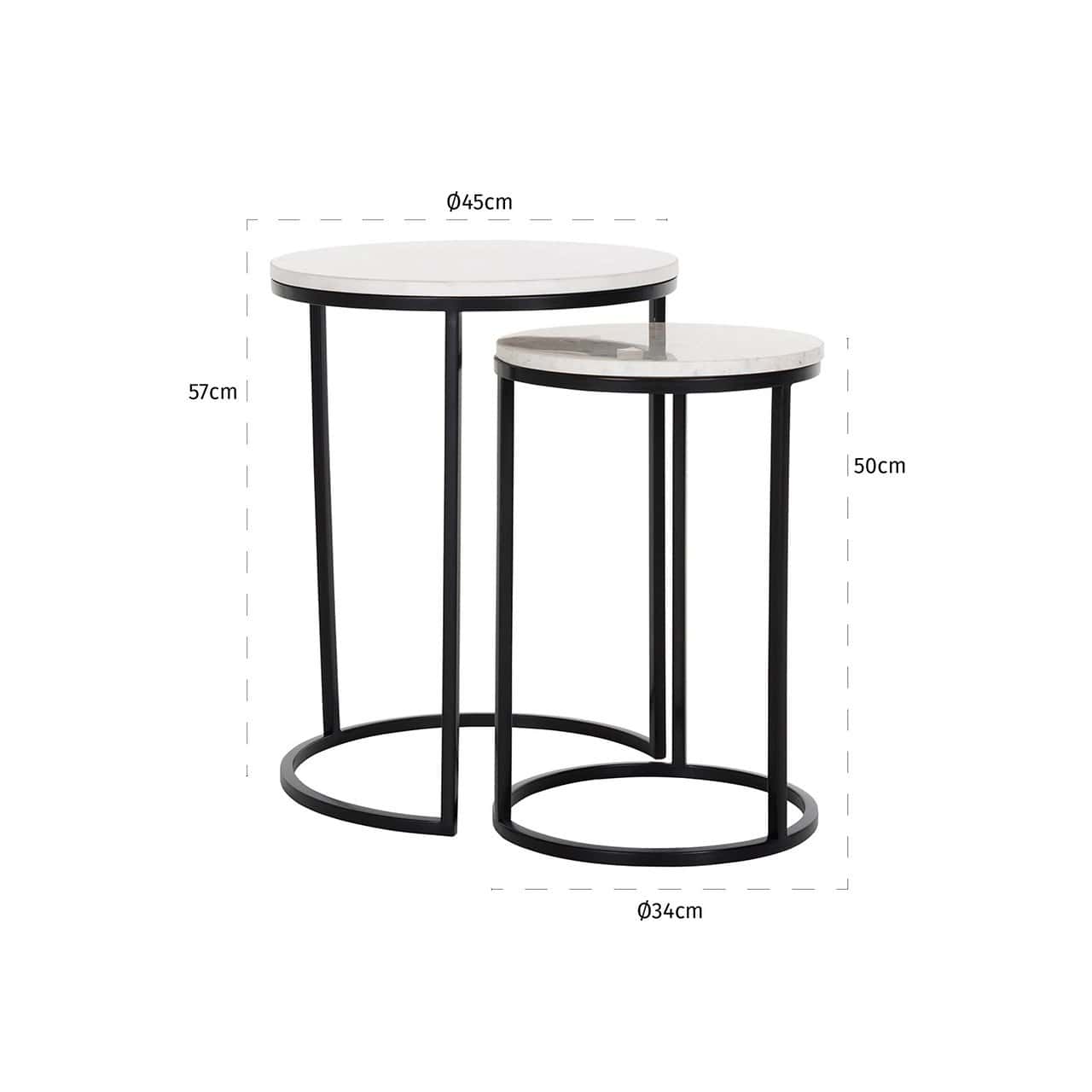 Side table Lexington set of 2 (White)